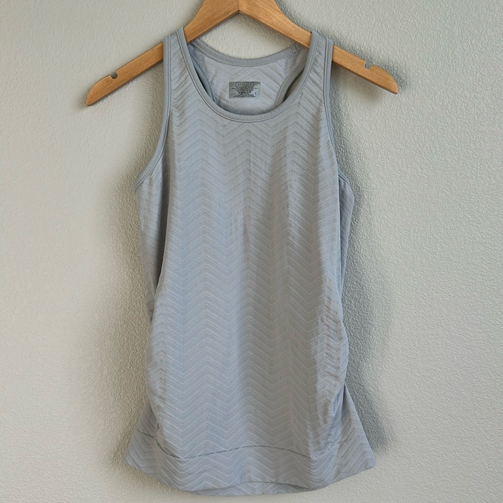 Athleta Racer Back Cinch Sides Tank‎ Top Gray Workout Gym Running Large